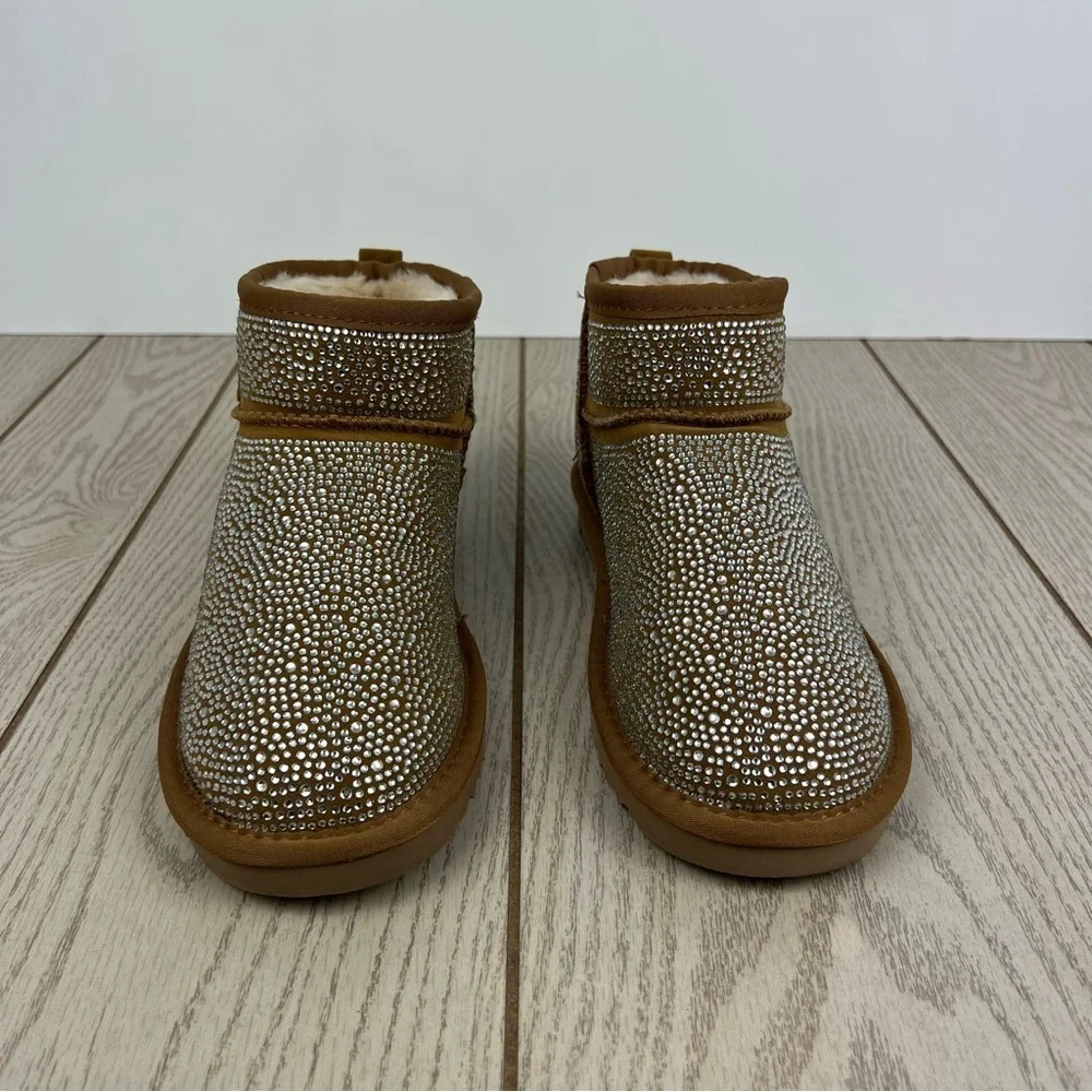 I.N.C. International Concepts Ariee Mini Cold Weather Booties 8M Tan Bling $60